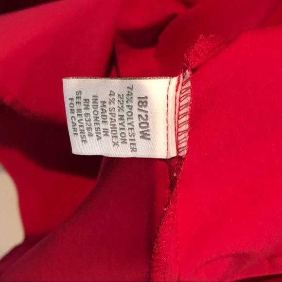 Dress Barn Red Seamed Button Up Blouse 18/20 2X - Picture 4 of 5